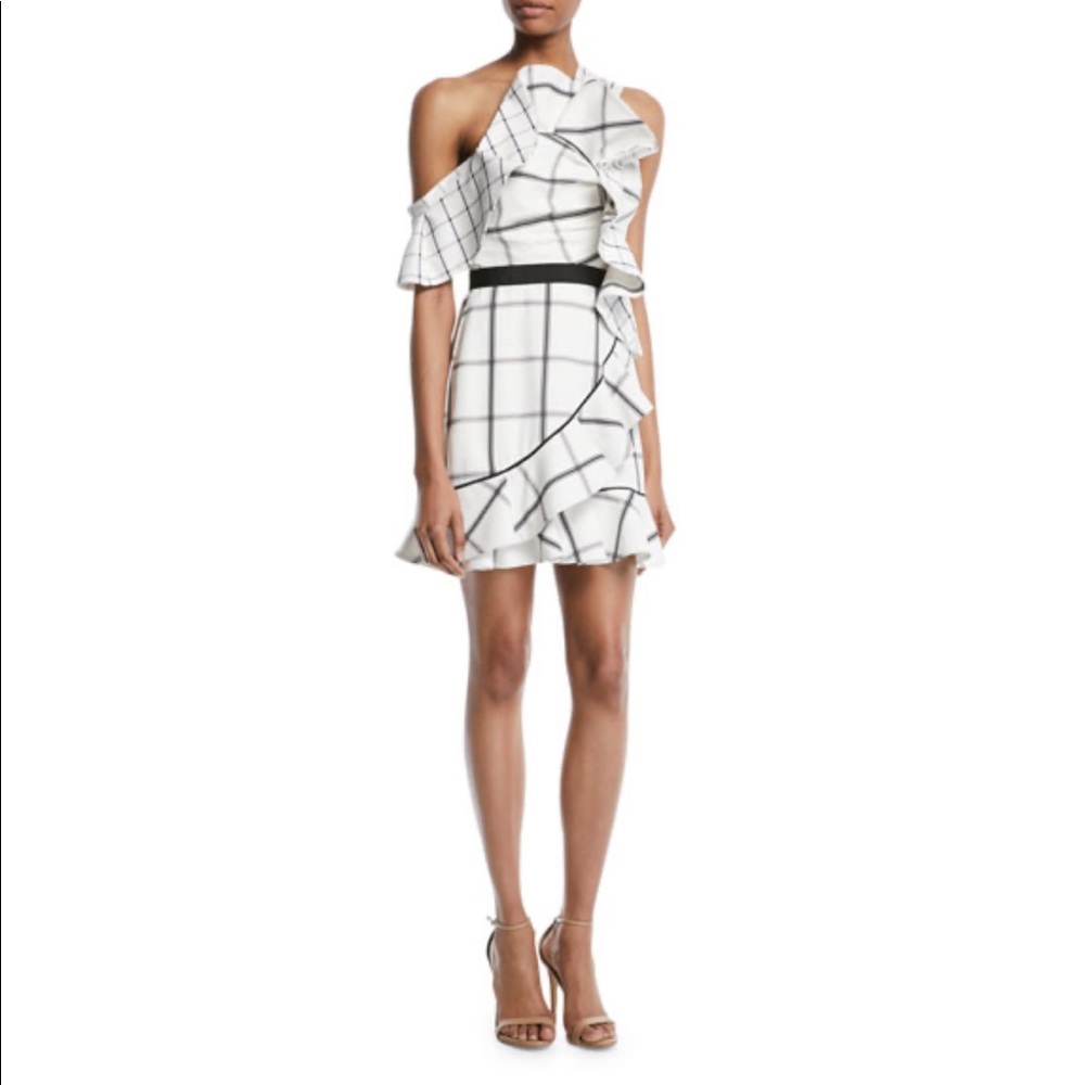 NWT SELF PORTRAIT Frill Check Dress